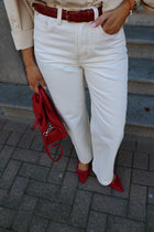 Gaëlle wide leg detail jeans ecru
