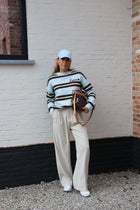 Mina love knit lichtblauw/bruin