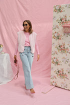 Faux fur vestje poederroze