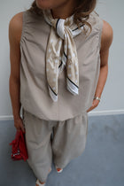 Lea polkadot sjaaltje camel/ecru