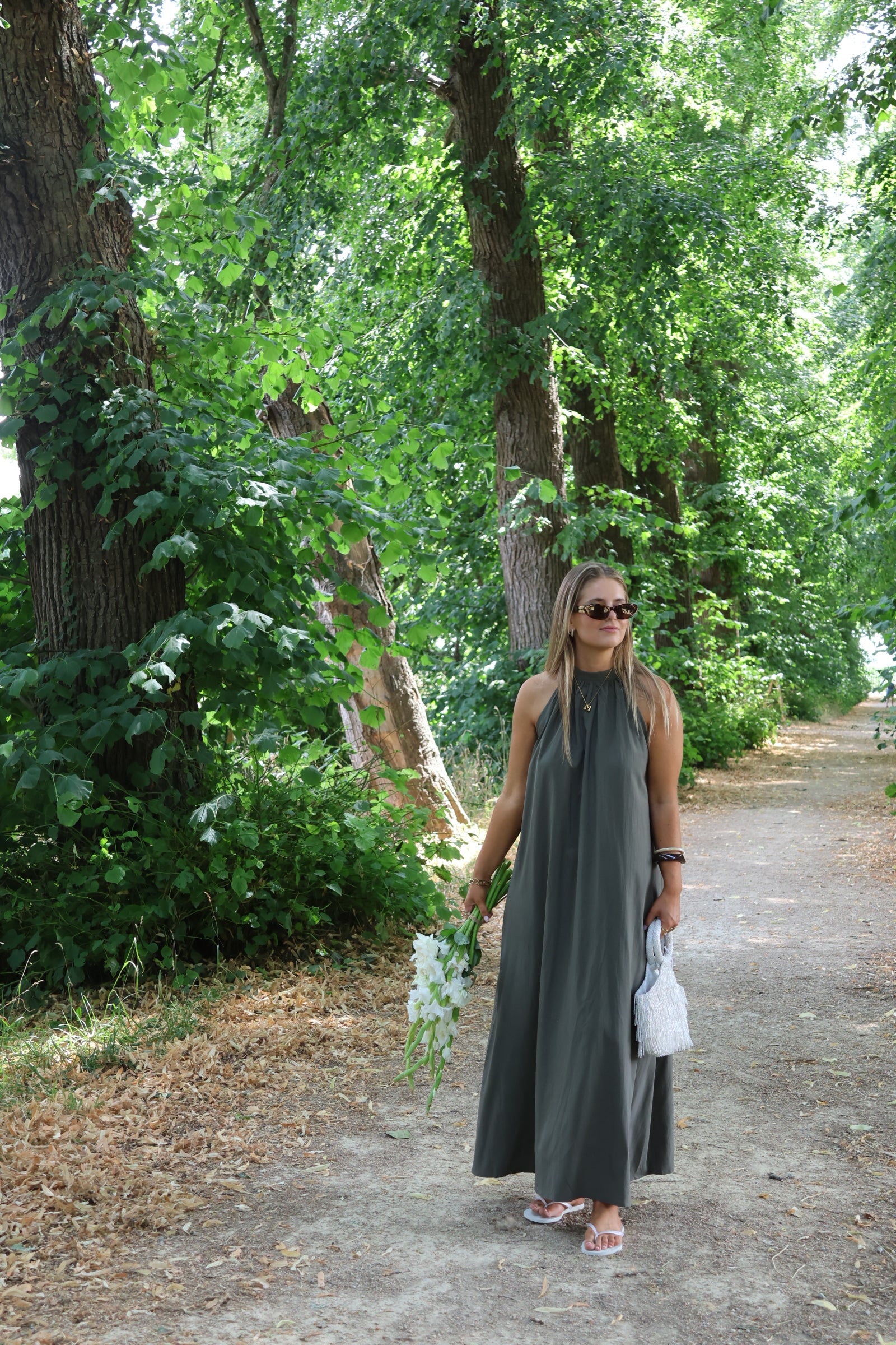 Helena maxi halterjurk kaki
