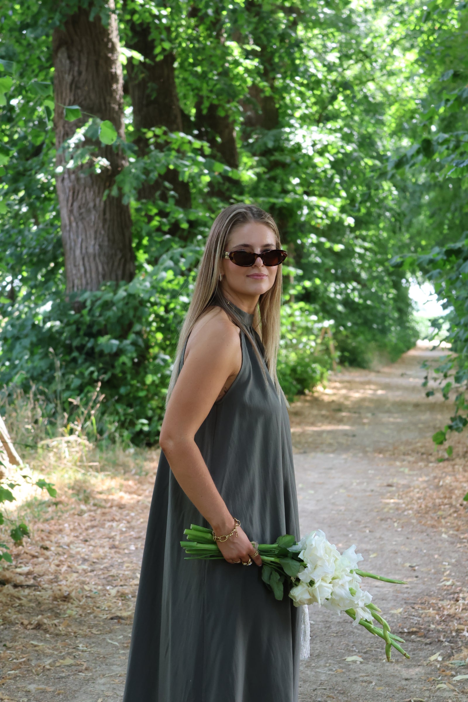 Helena maxi halterjurk kaki