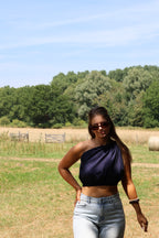 Rosie one shoulder top marine