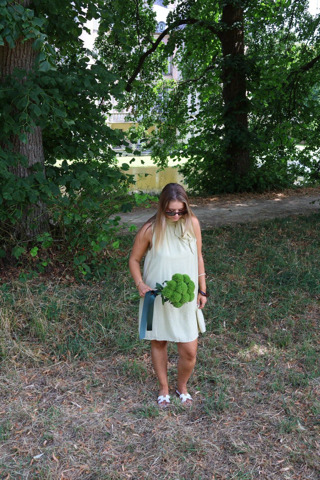 Pippa halter jurk groen