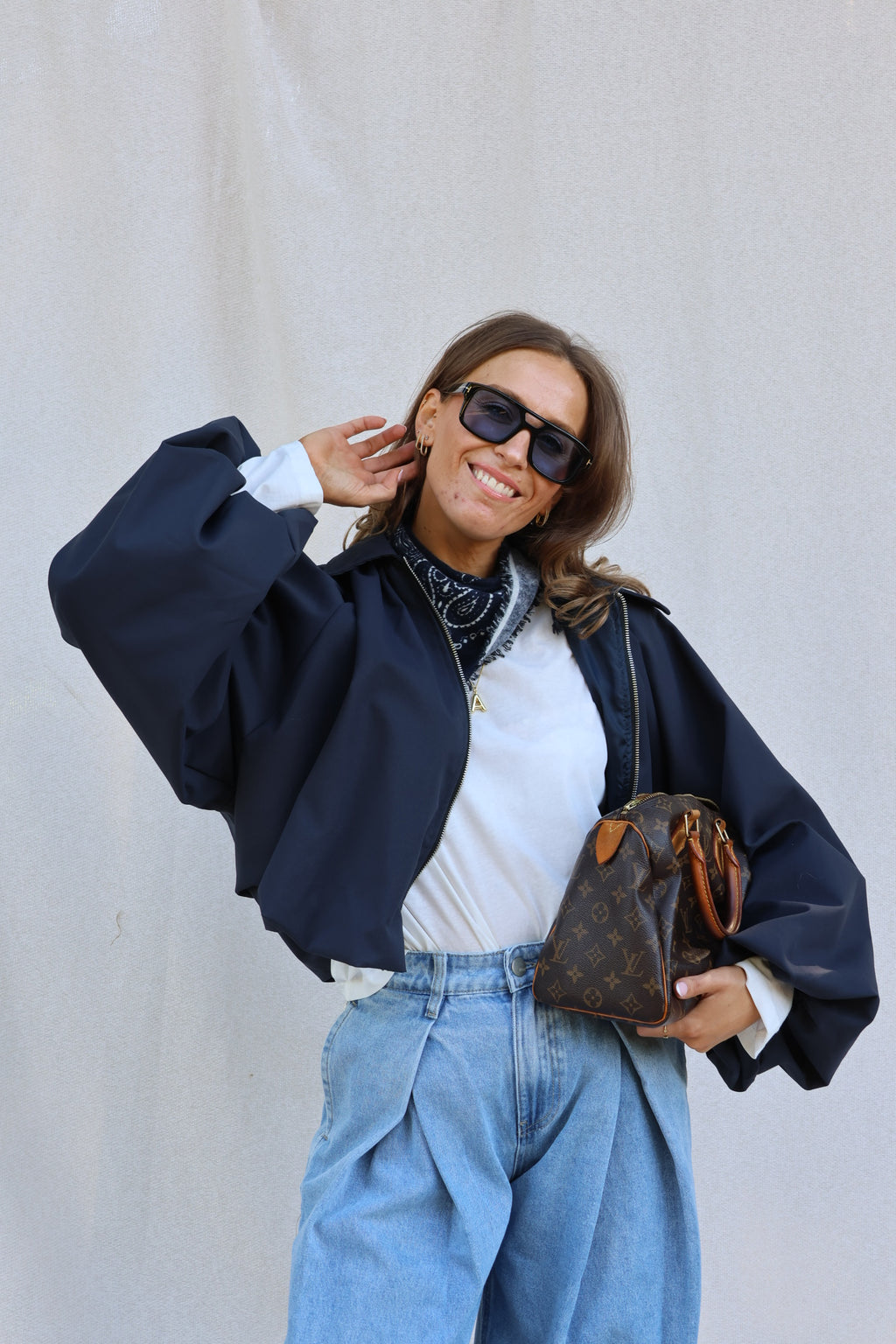 Veerle cropped jasje marine