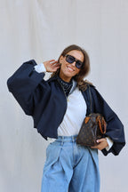 Veerle cropped jasje marine