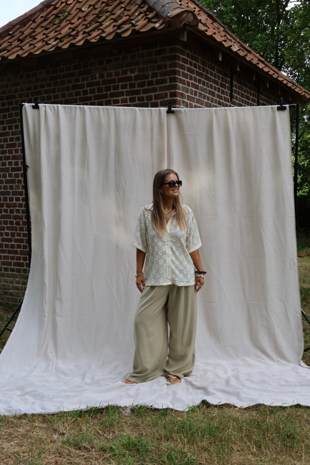 Evy pantalon met plooidetail