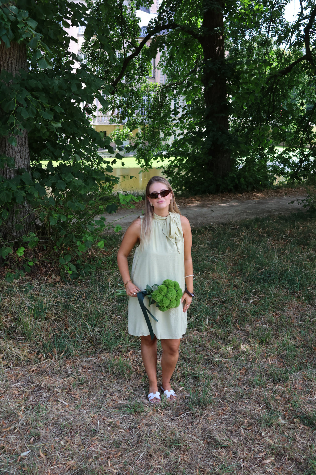 Pippa halter jurk groen