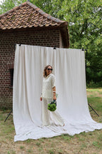 Cilou broderie hemd beige