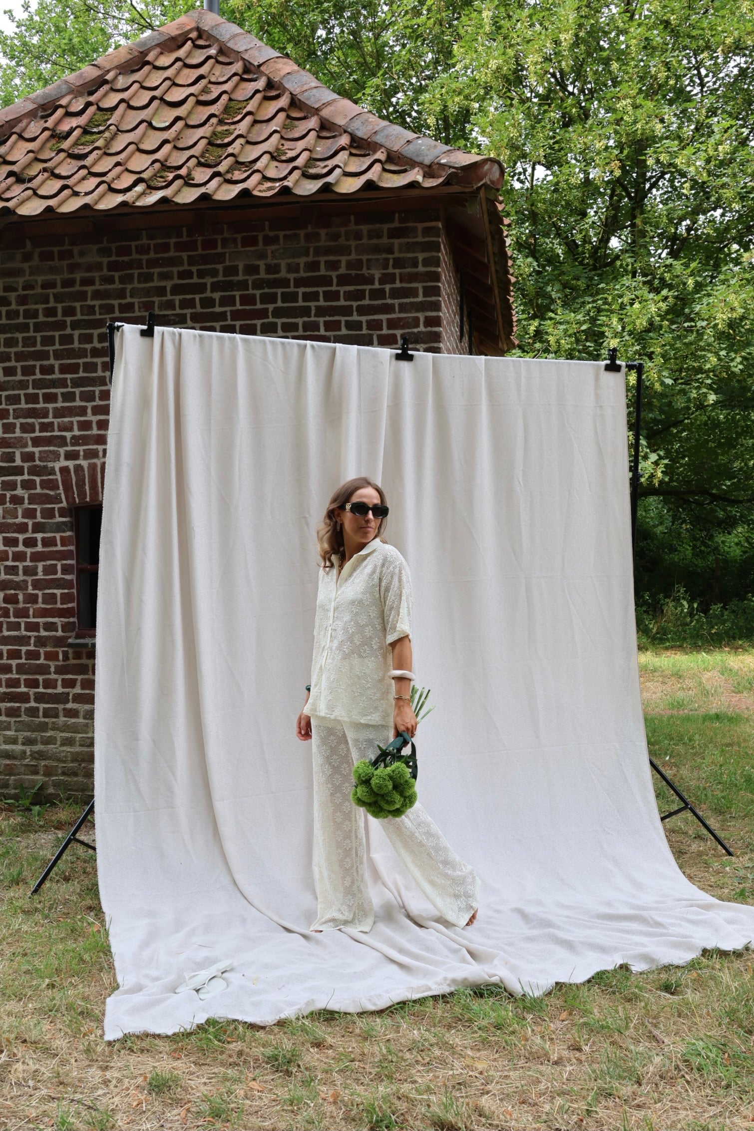Cilou broderie hemd beige