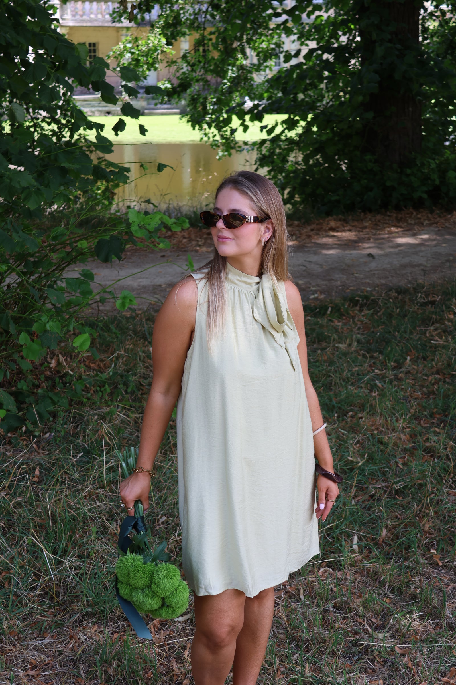 Pippa halter jurk groen