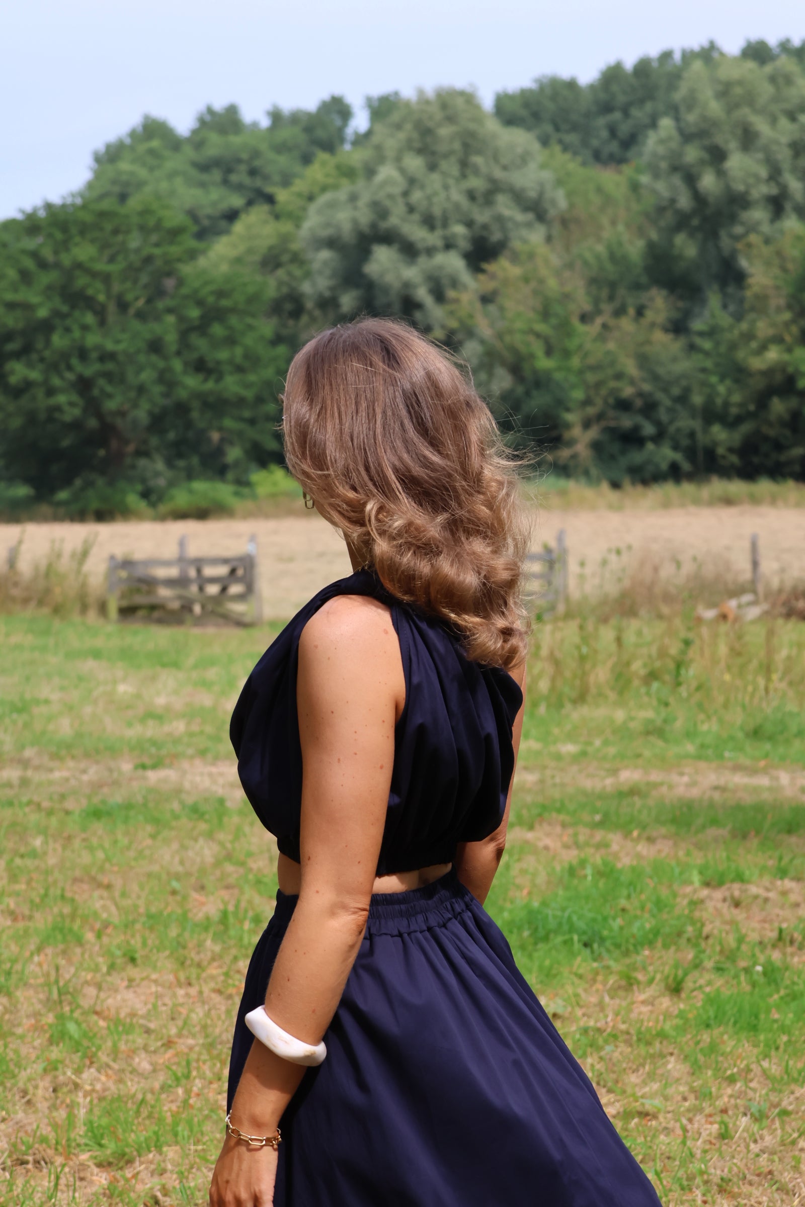 Rosie one shoulder top marine