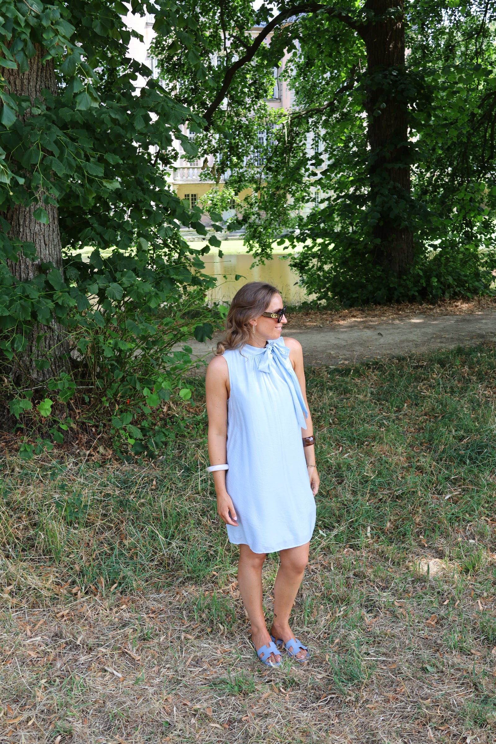 Pippa halter jurk lichtblauw