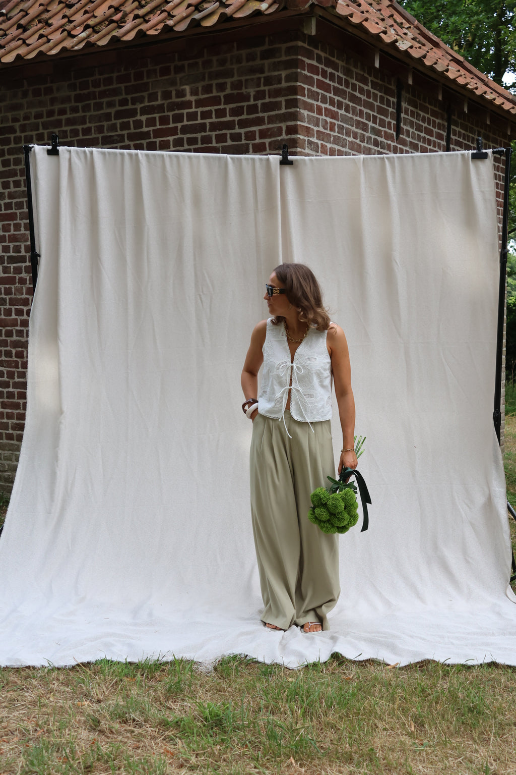Evy pantalon met plooidetail