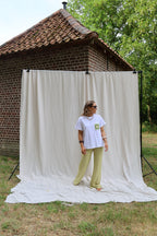 Floor pantalon met structuur groen