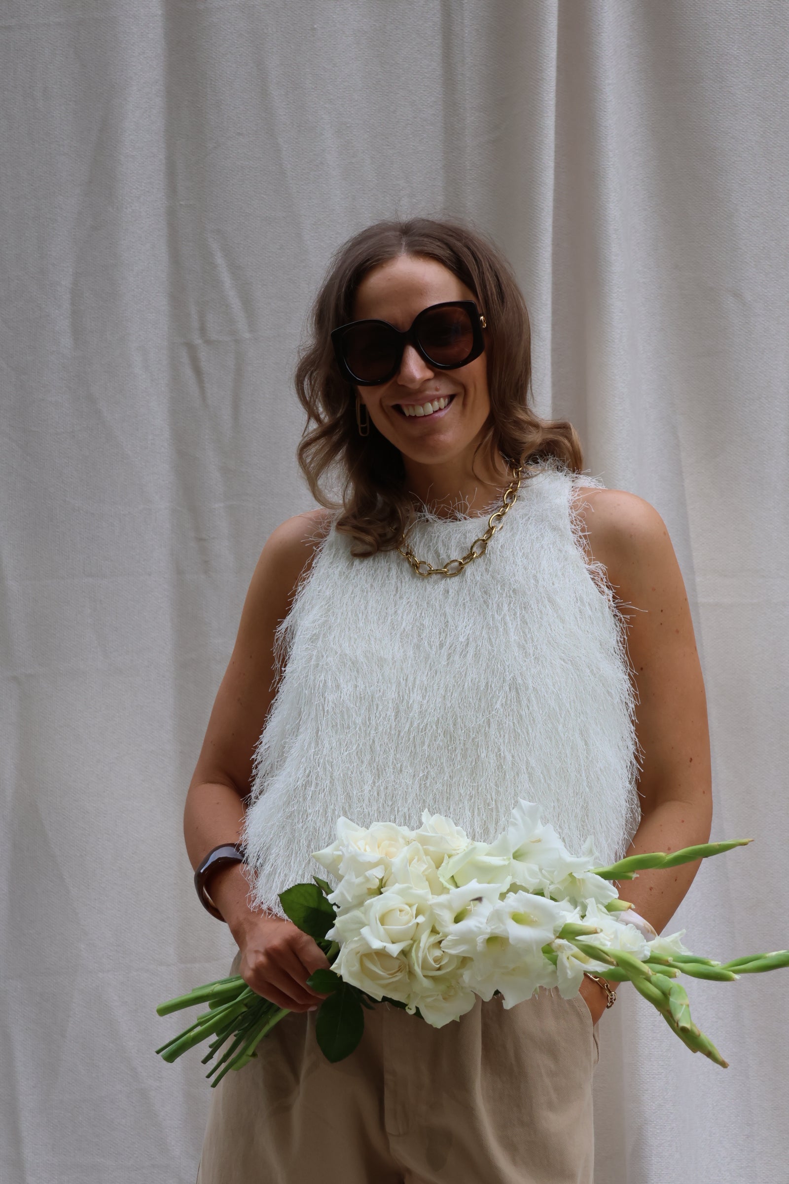 Isa fringe top créme