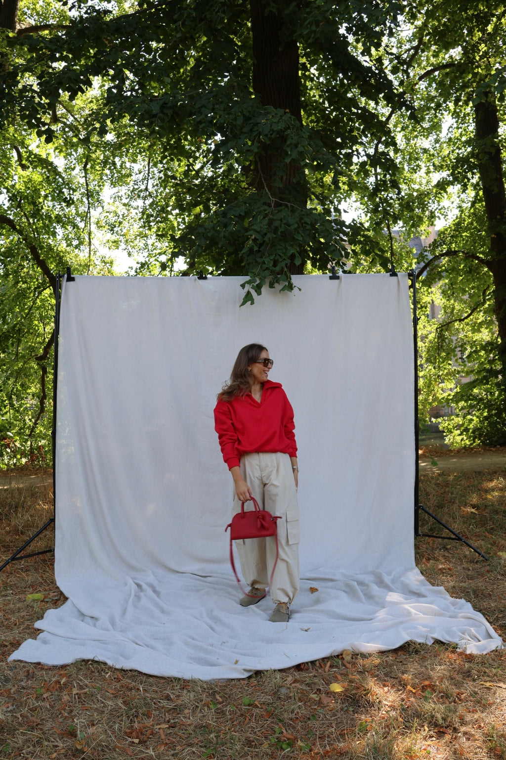 Cameron cropped sweater rood