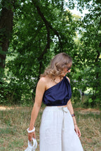 Rosie one shoulder top marine