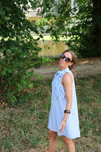 Pippa halter jurk lichtblauw