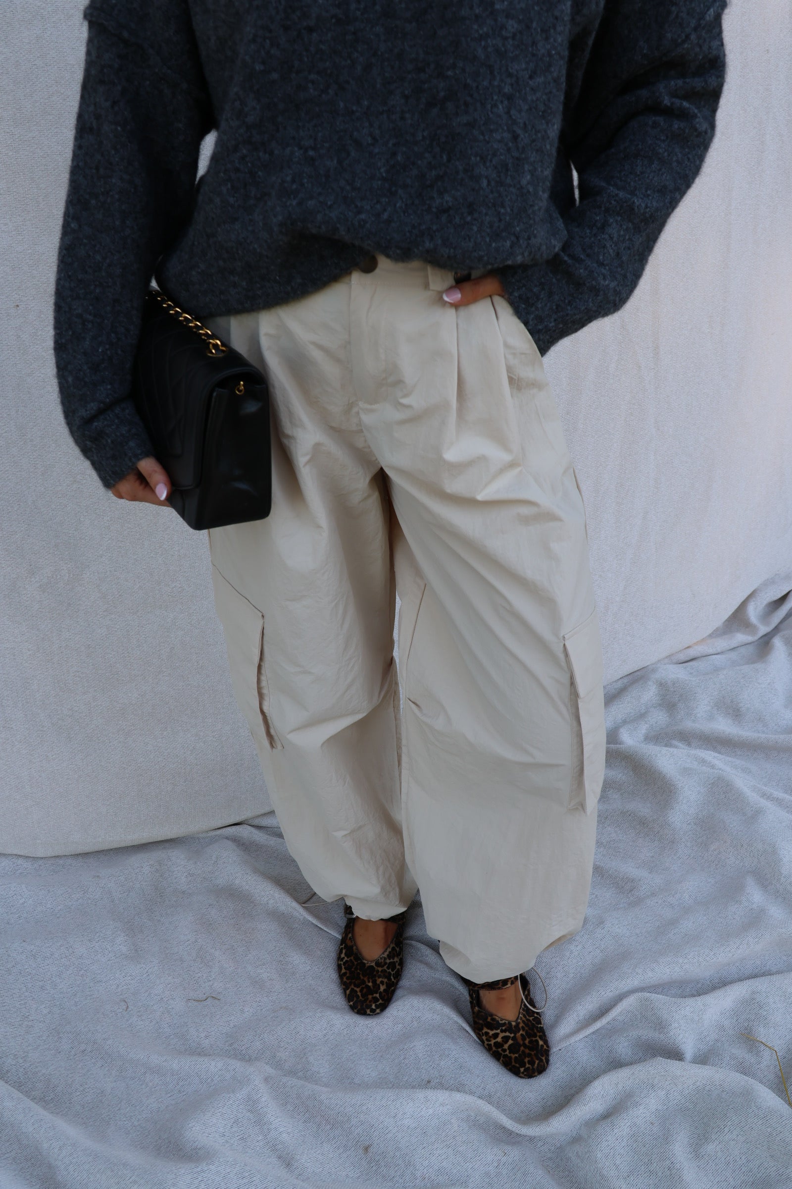 Megan cargo broek beige