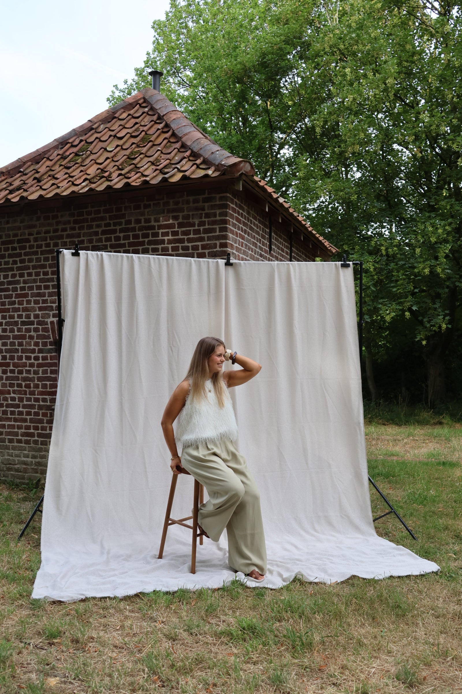 Evy pantalon met plooidetail