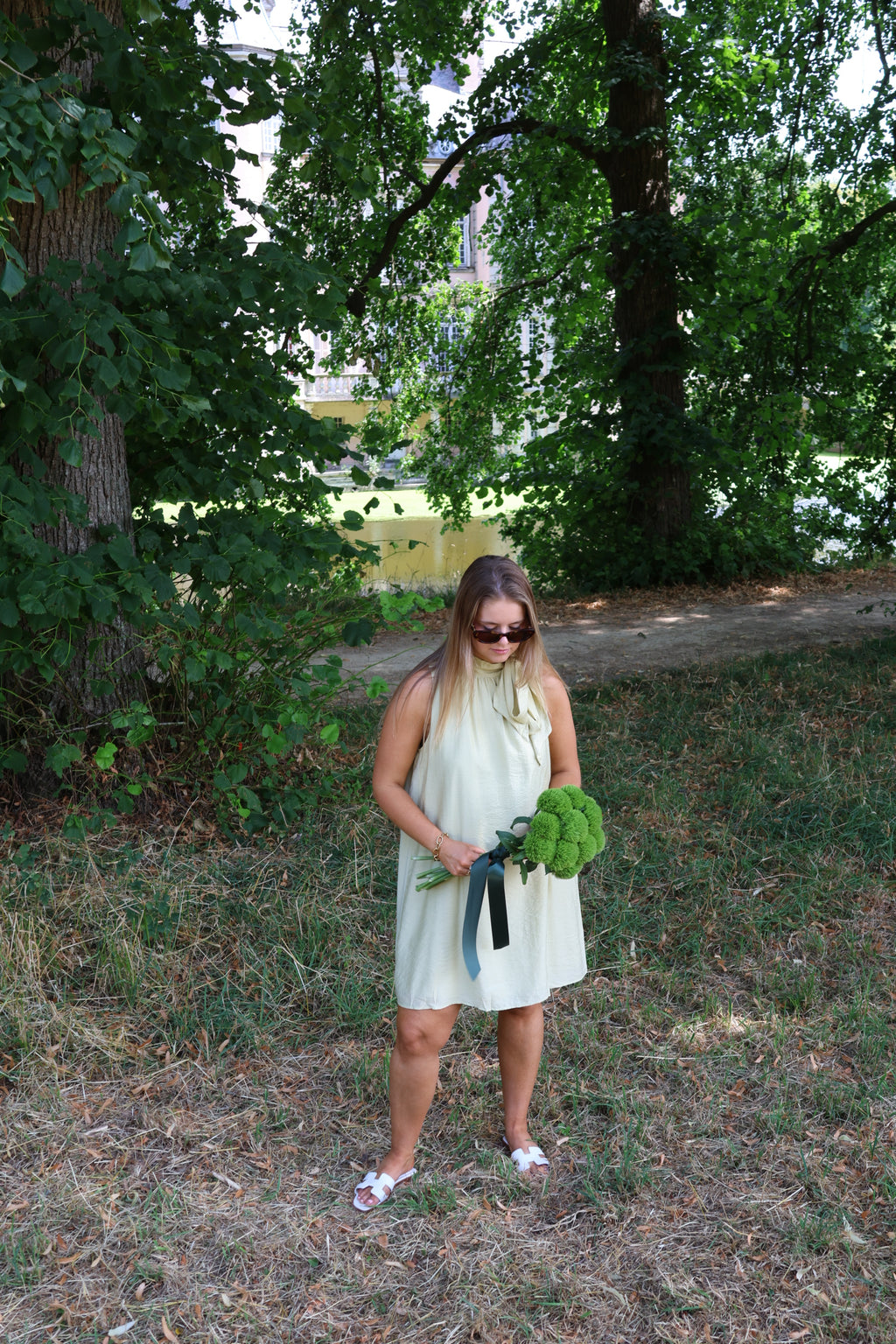 Pippa halter jurk groen