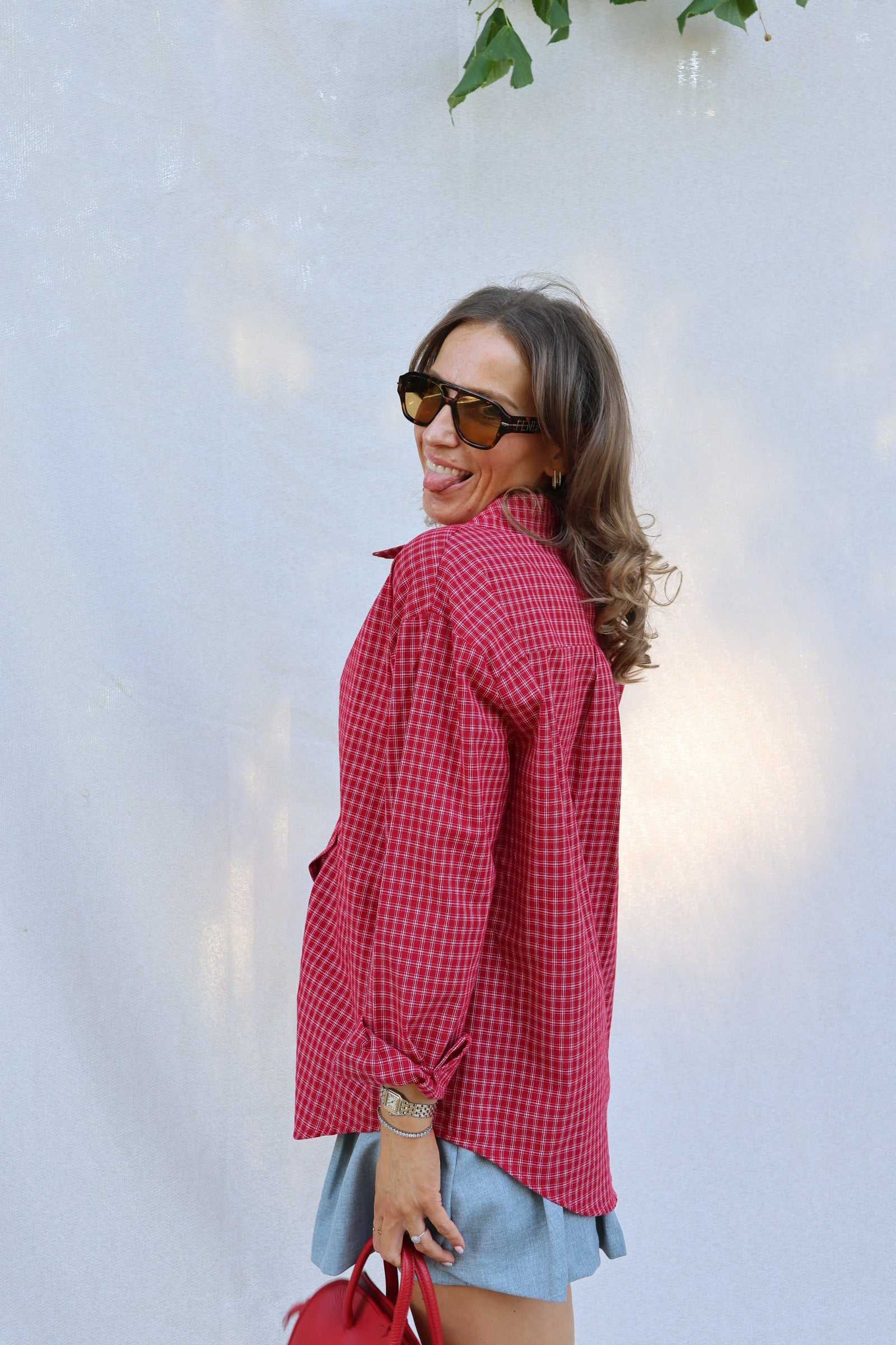 Roxanne geruit hemd rood