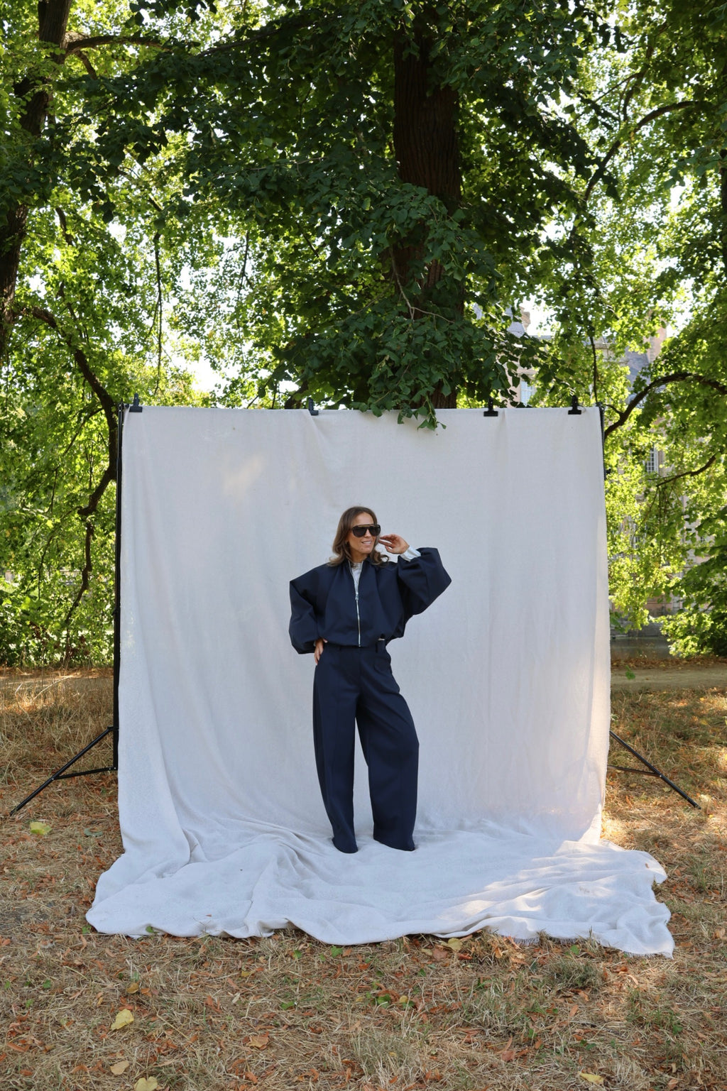 Veerle cropped jasje marine