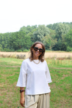 Pollie T-shirt met strik wit