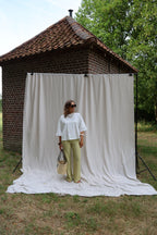 Floor pantalon met structuur groen