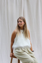 Isa fringe top créme