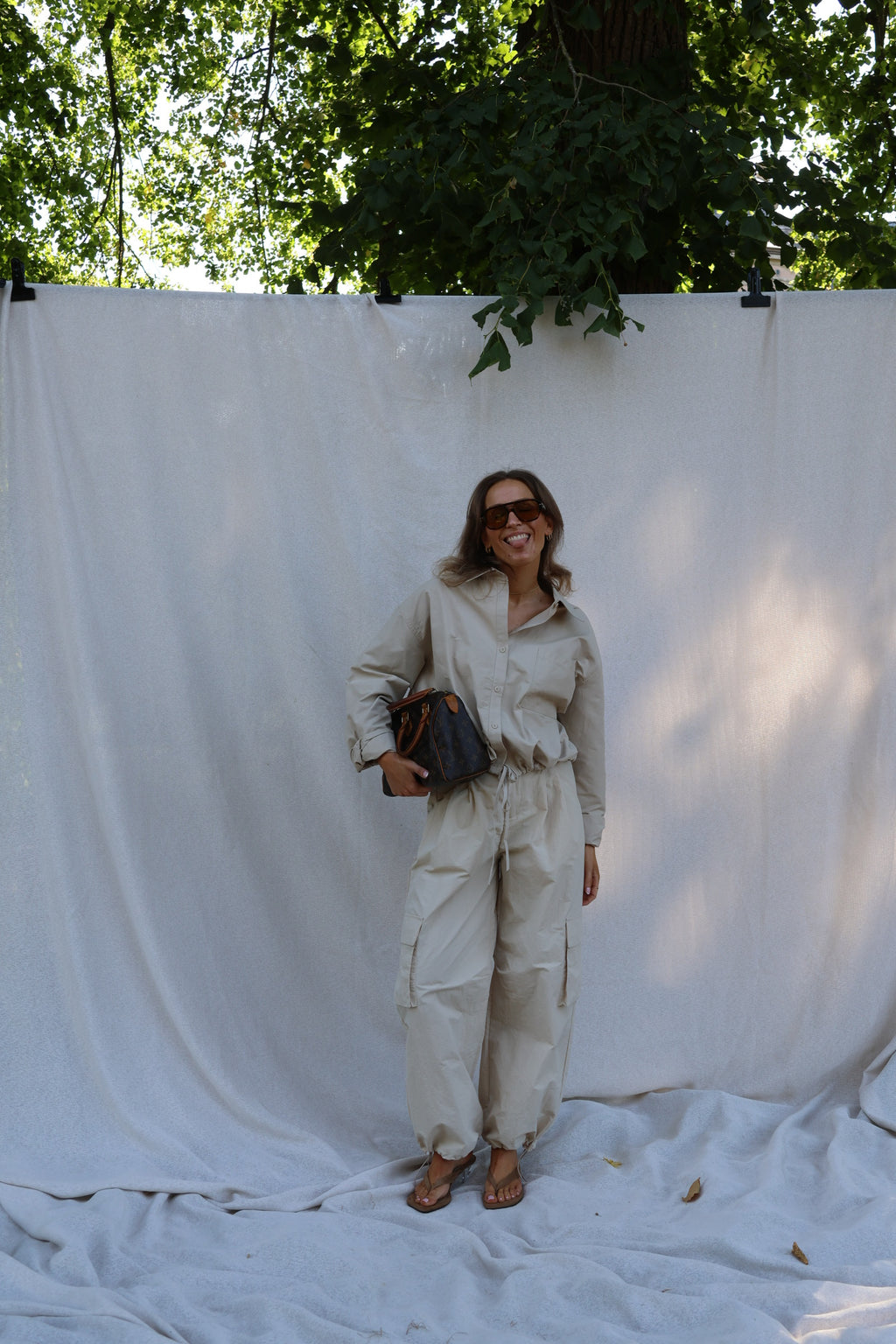 Megan cargo broek beige
