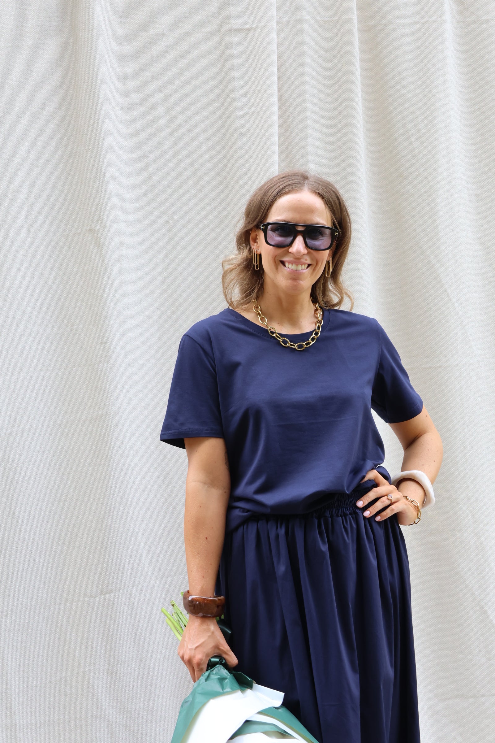 Belle T-shirt marine