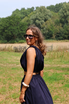 Rosie one shoulder top marine