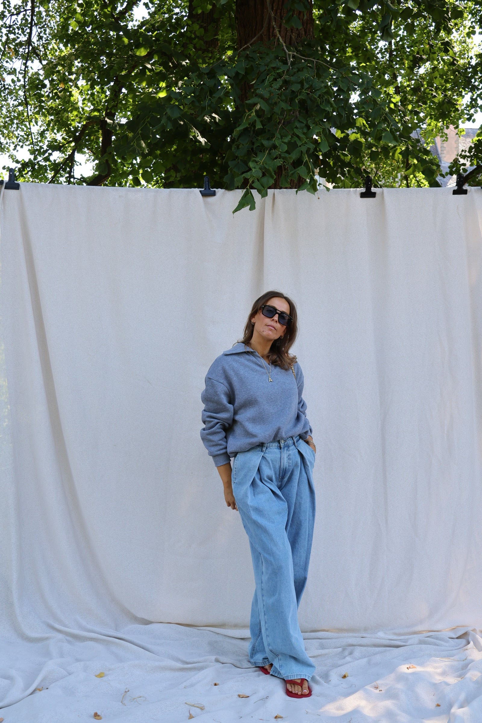 Cameron cropped sweater grijs