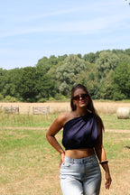 Rosie one shoulder top marine
