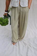 Evy pantalon met plooidetail