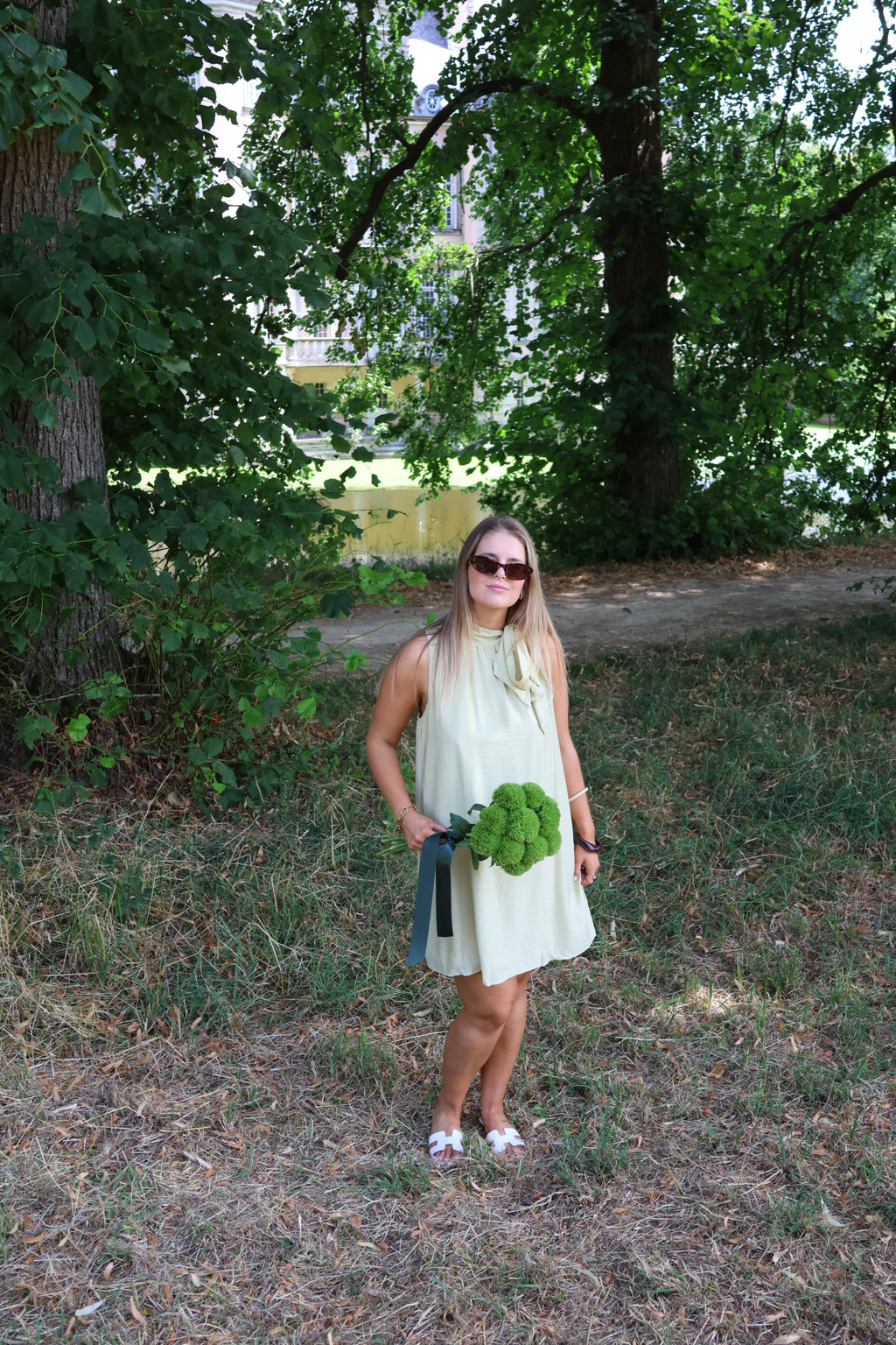 Pippa halter jurk groen