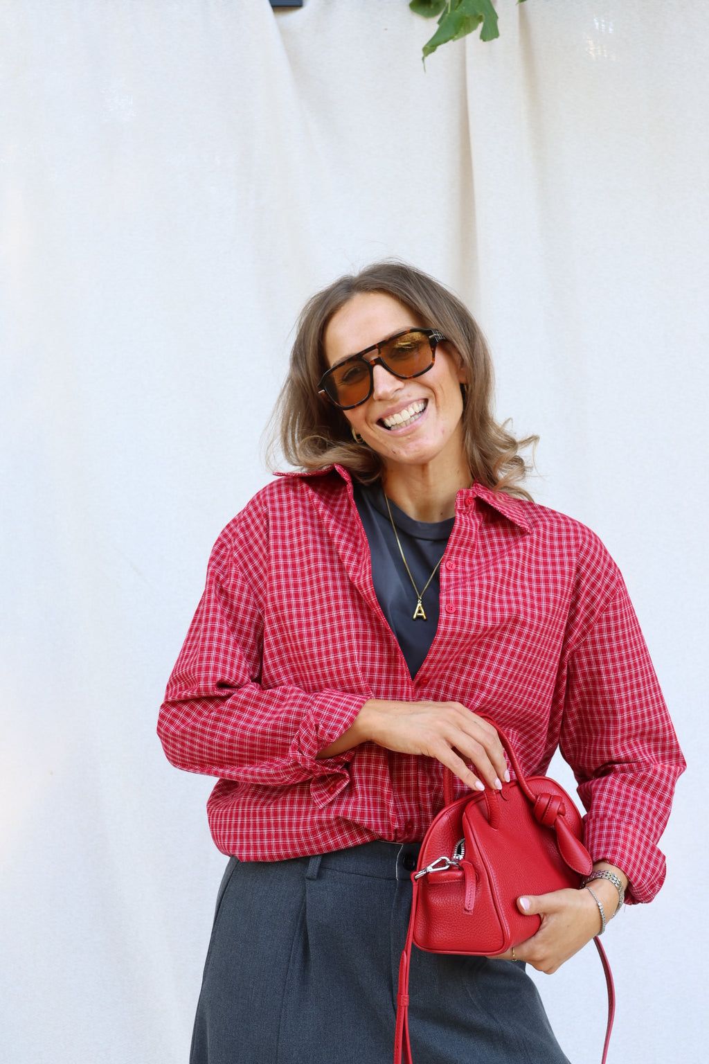 Roxanne geruit hemd rood
