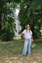 Juna T-shirt wit met borstzakje