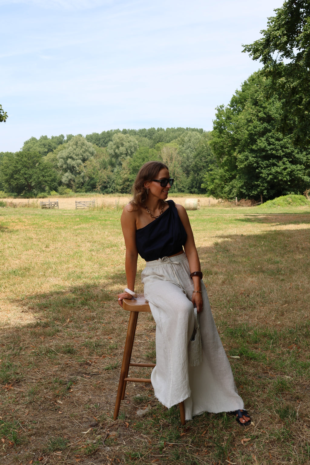 Rosie one shoulder top marine