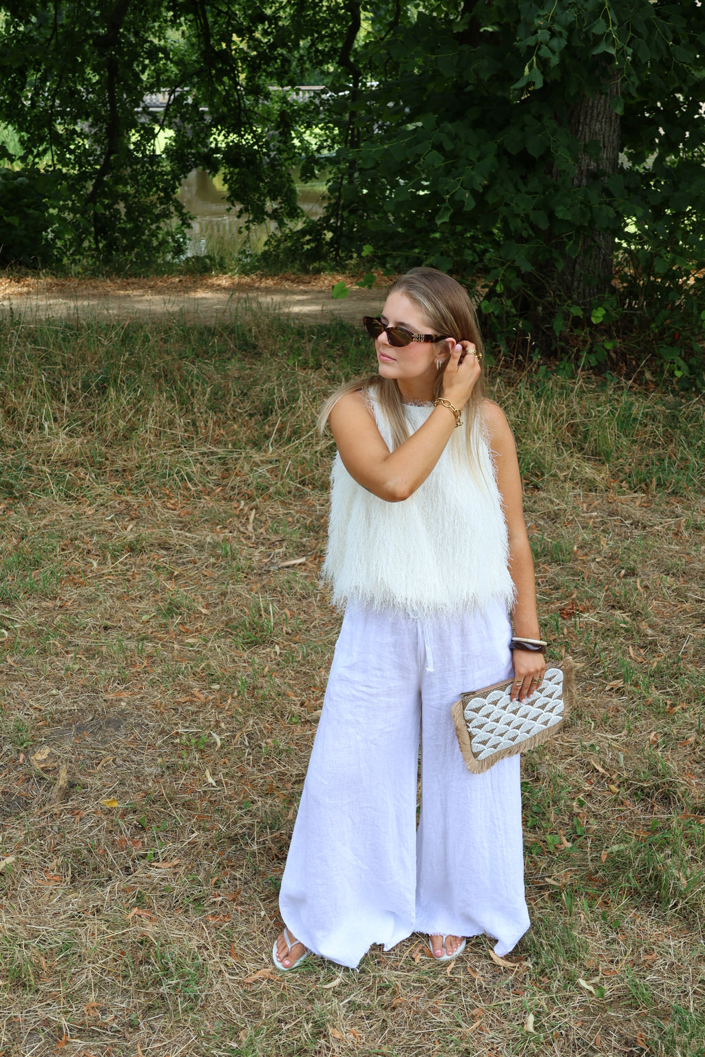 Isa fringe top créme