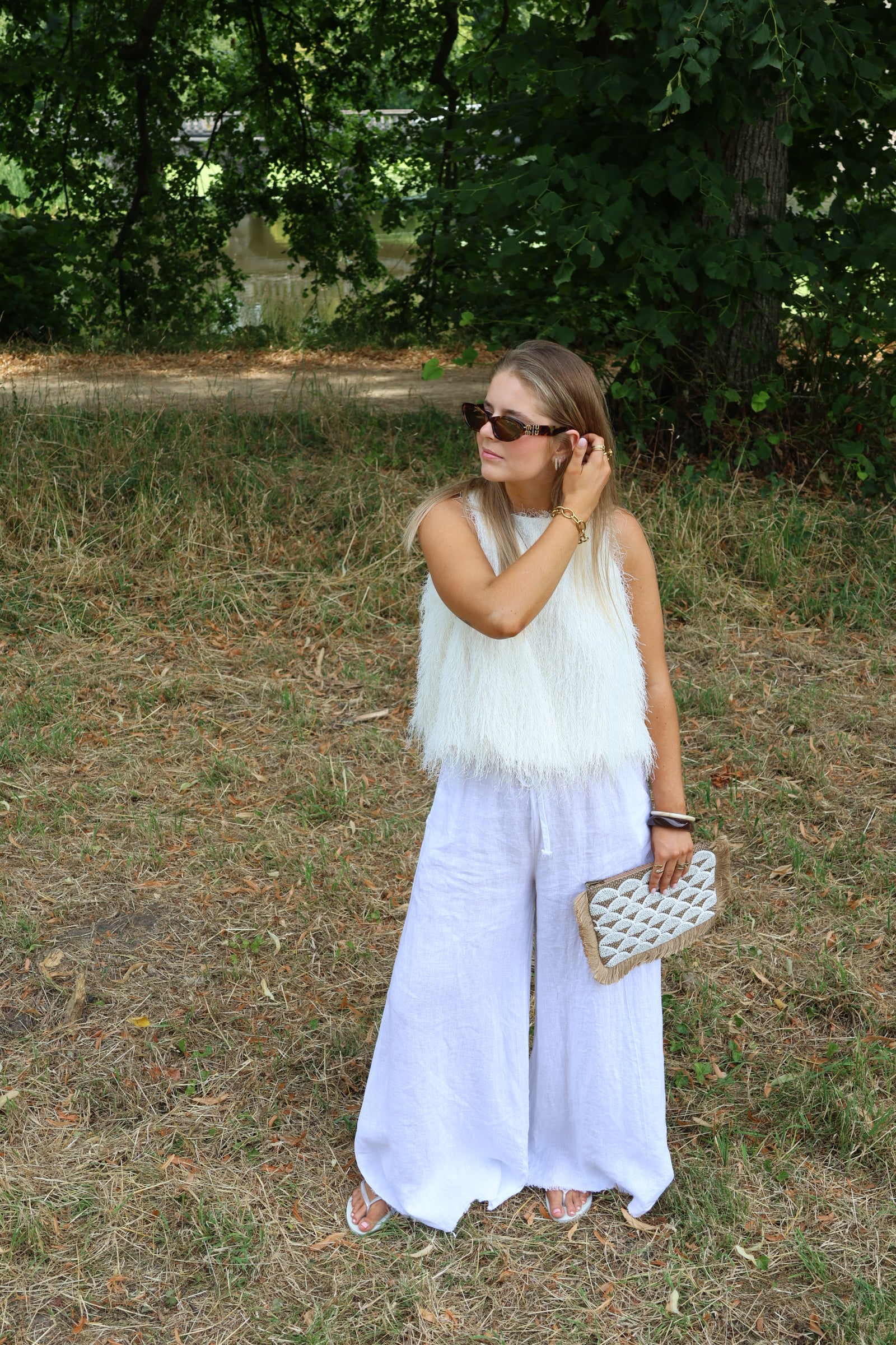 Isa fringe top créme