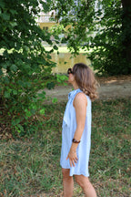 Pippa halter jurk lichtblauw