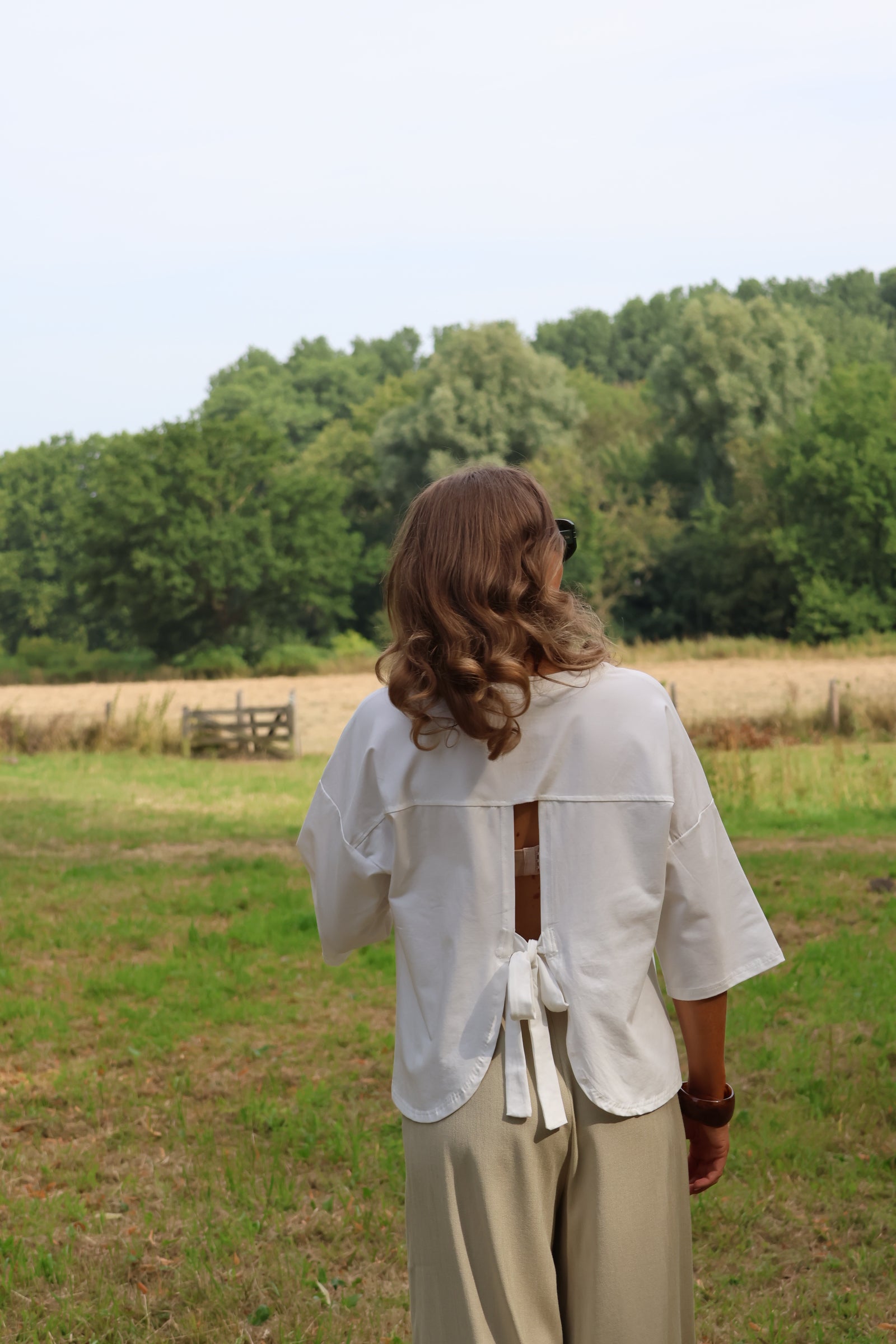 Pollie T-shirt met strik wit