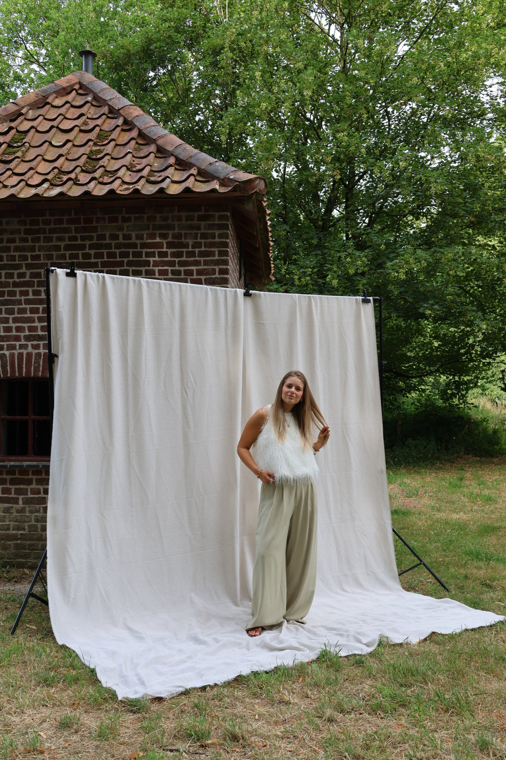 Evy pantalon met plooidetail