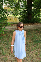 Pippa halter jurk lichtblauw