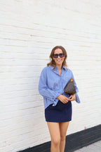 Hailey marine skort met riempje