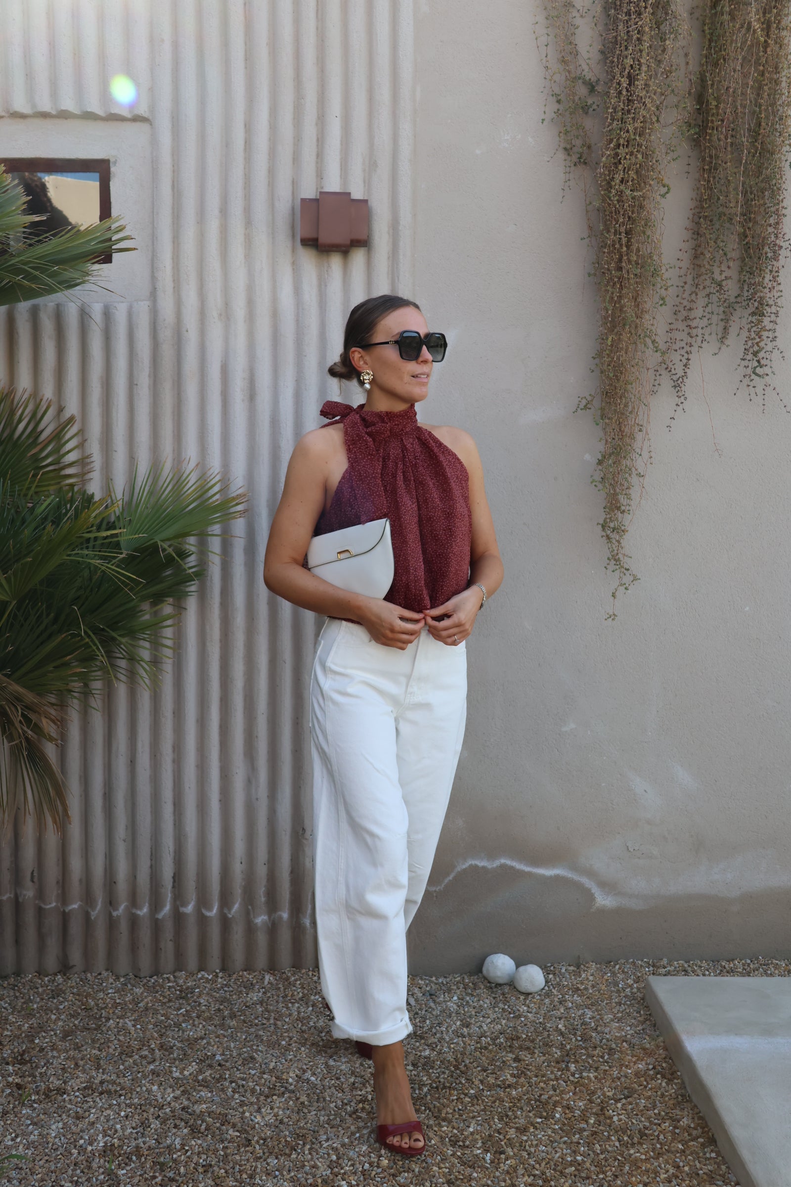 Mina terracotta haltertop