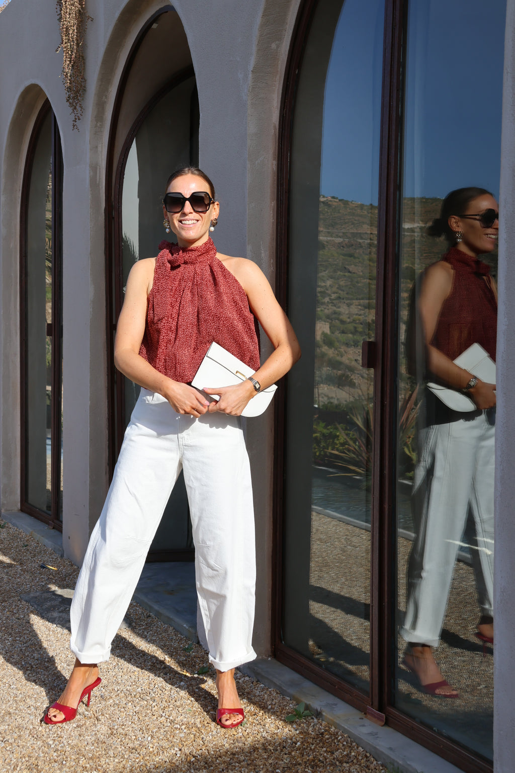 Noralie balloon jeans wit